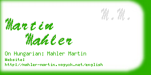 martin mahler business card